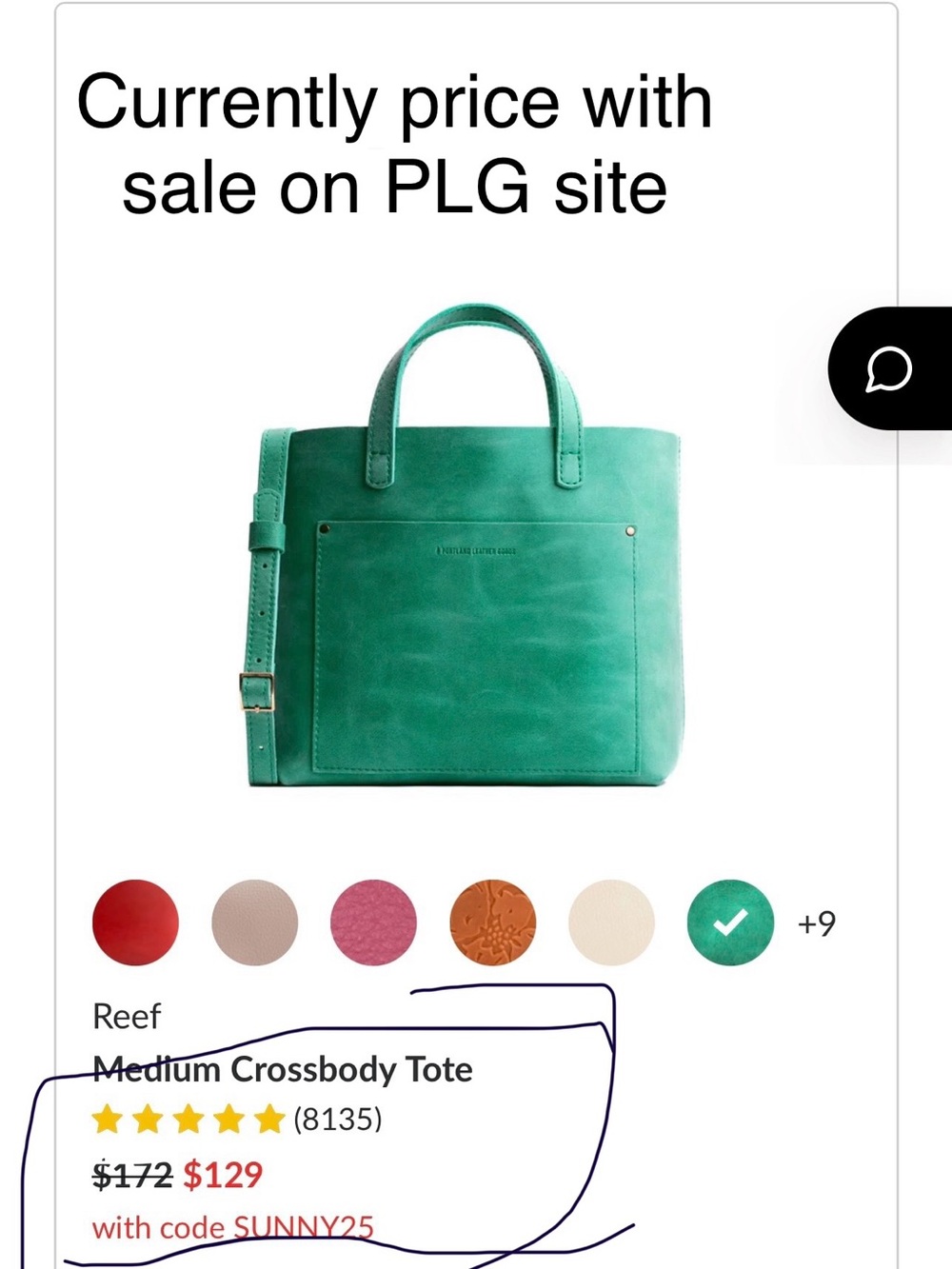Portland Leather Mini Crossbody Tote in Reef - Picture 13 of 13